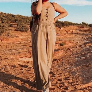 Nude Spaghetti Strap Jumpsuit